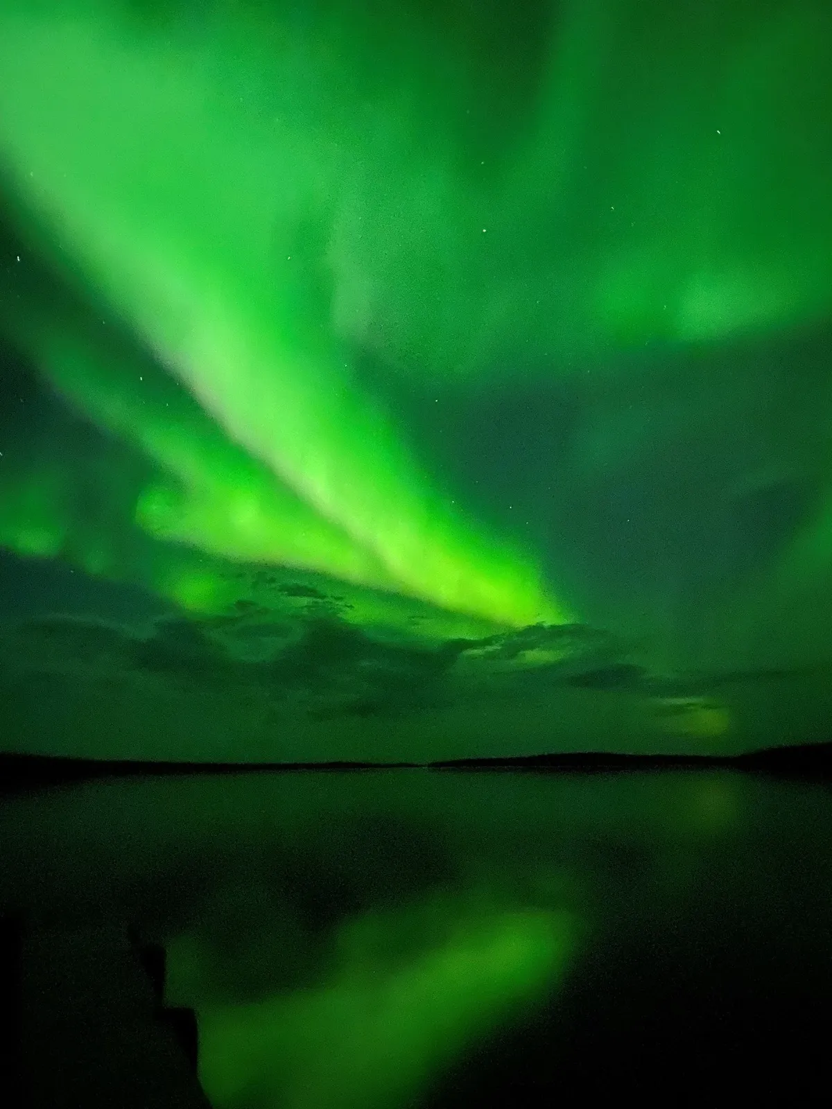 Northern lights over camp